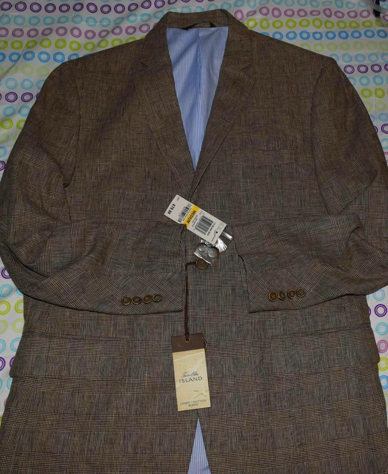 NWT TASSO ELBA ISLAND MEN'S BLAZER JACKET BROWN SIZE MEDIUM - Image 2 of 3