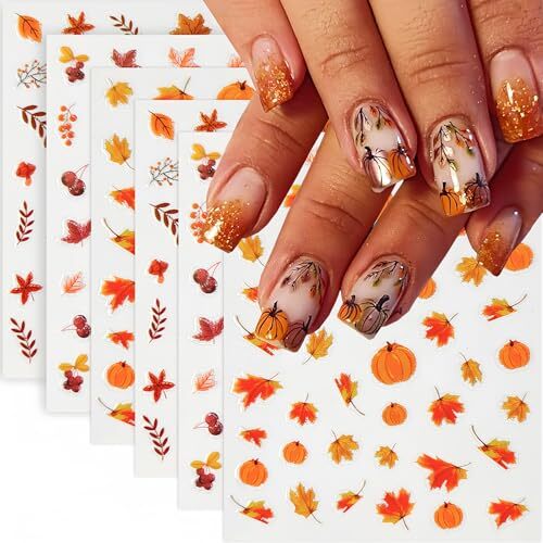Calcomanías para arte en uñas de hoja de arce otoño acción de gracias estilo hoja de arce - Imagen 1 de 7