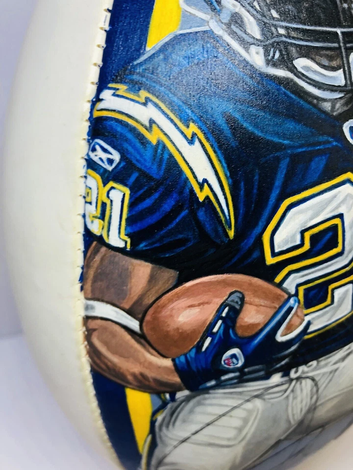 Fútbol americano Wilson de la NFL firmado y pintado a mano por LaDainian Tomlinson - HOF Chargers LT Foto 3 de 4