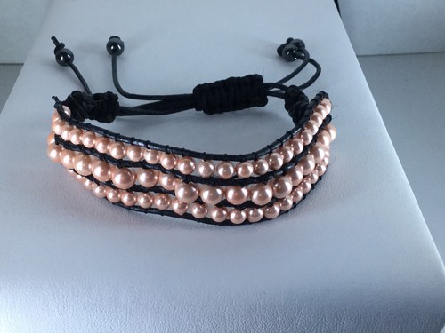 Pulsera Amistad Perla Melocotón Concha con Cuentas Hematita Ajustable TGW 54.00 - Imagen 4 de 5