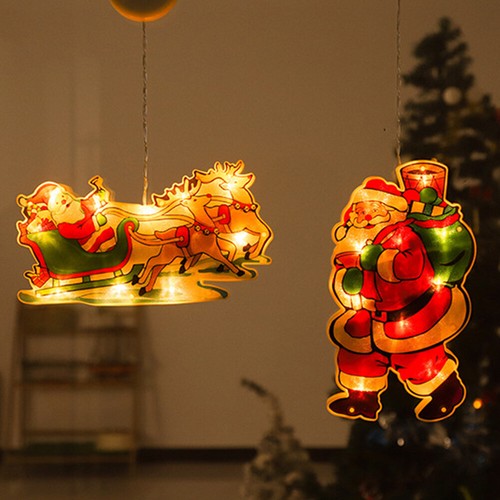 Christmas Window Hanging LED Light Xmas Ornament Suction Cup Double Side Pattern - Picture 10 of 24