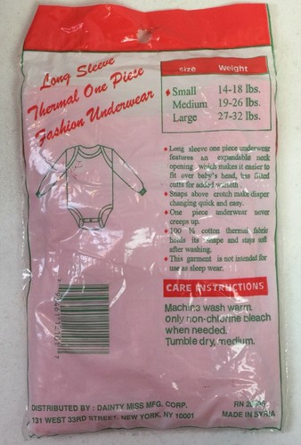 Baby Christmas Snap T-Shirt 14-18 Lb All I Want Thermal Dainty Miss NOS #20L - Imagen 2 de 3