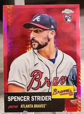 Spencer Strider 2022 Topps Chrome Platinum Red Prism SSP Rookie #186 Braves