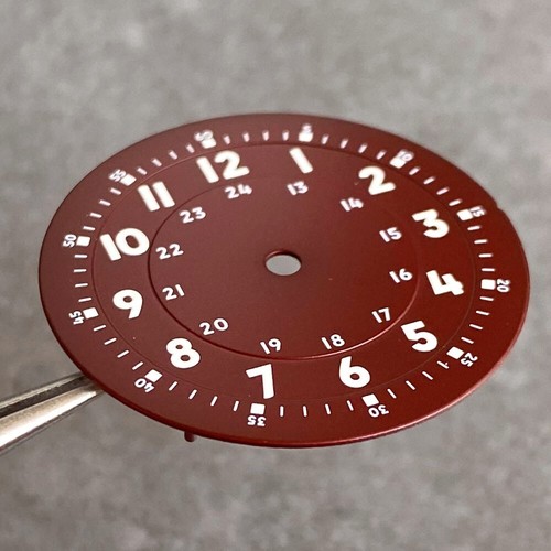 Mod 29mm Red Sunburst Arabic Numerals Watch Dial Face For NH35A NH36A ETA2824 - Picture 12 of 28