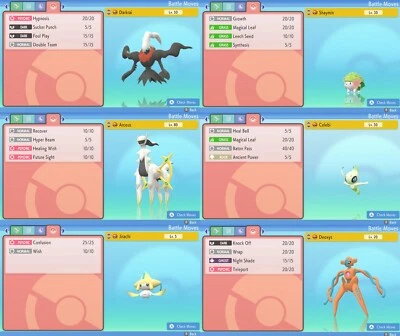 Non-Shiny Arceus Deoxys Darkrai Shaymin Celebi Jirachi Brilliant Diamond BDSP