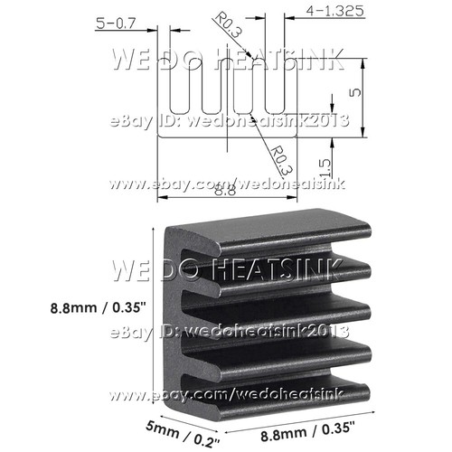 100 pièces refroidisseur de radiateur dissipateur thermique en aluminium avec ruban thermique pré-appliqué pour circuit intégré - Photo 25/78