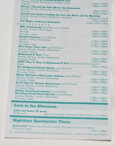 Disney MGM Studios 5-10 de noviembre de 2006 Times Guide News Information Backlot Tour - Imagen 4 de 8