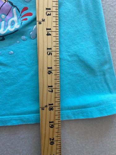 Disney Princess Mermaid Top Girls Size 12 Blue Crew Neck Short Sleeve Pullover - Picture 4 of 10