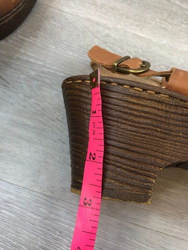 Born Carmo Damenschuhe braun Leder 10 Slipper Absatz Plateau Slingback Schuhe - Bild 9 von 9