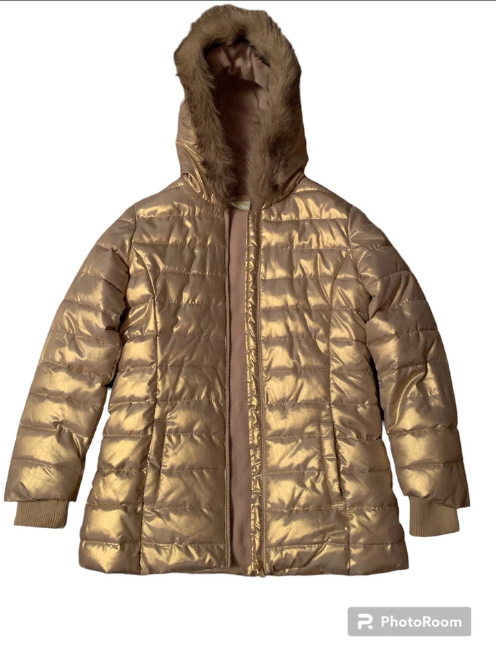 Abrigo acolchado dorado Crazy 8 Girls talla XL impecable estado Foto 2 de 4