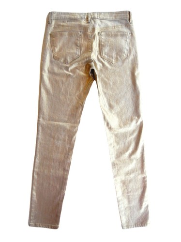 Country Road Women's Designer Shiny Gold Cotton Denim Jeans - Size 4 - Picture 6 of 9