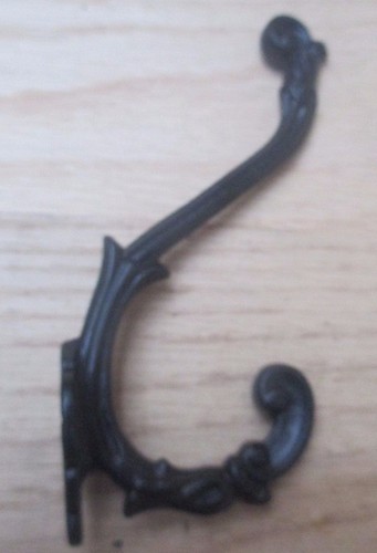 BLACK ANTIQUE CAST IRON OLD STYLE VINTAGE IRON COAT HOOKS HANGING HOOK PEGS - Picture 22 of 32