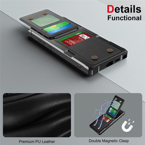 Para Samsung S24 FE S23 S22 S21 S20 Ultra Plus Cartera Ranura para Tarjeta Estuche Cubierta Abatible - Imagen 6 de 65