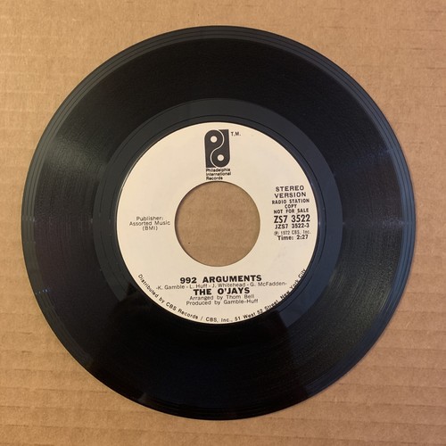 The O'Jays – 992 Arguments - Mono / Stereo - 45 RPM - VG+ - Picture 1 of 2