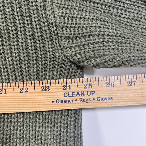 DEREK HEART PLUS Cardigan Sweater Womens 3X Olive Green Open Chunky Knit - Picture 9 of 13