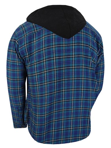 Karierte Flanell Hoodie Jacke voll gesteppt Herren Hemd Reißverschluss Brustwärmer 4 Taschen - Bild 53 von 55