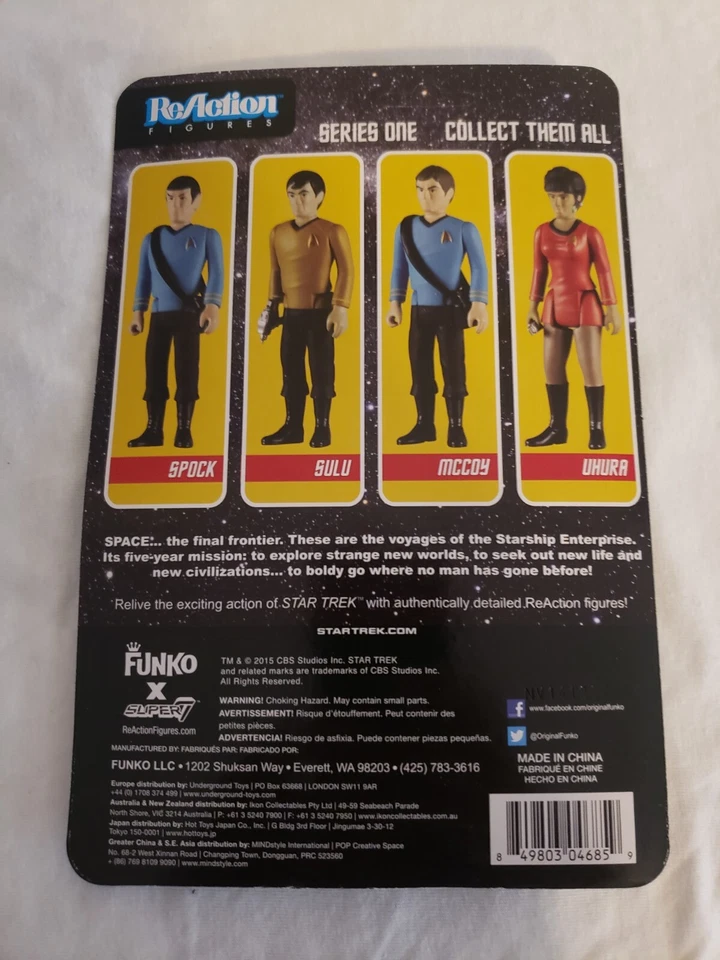 'Funko' Super 7 ReAction Star Trek Figure SULU 3 3/4" Inch (NEW UNPINCHED) 2015 - Image 2 of 2