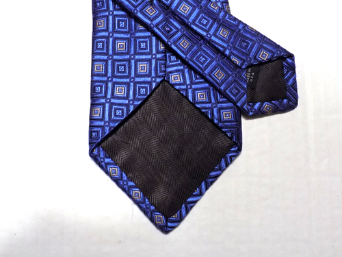 JOSEPH ABBOUD [COLLEZIONE ][ GEO/BLU ] cravatta uomo 100% seta Made in USA - Foto 2 di 3