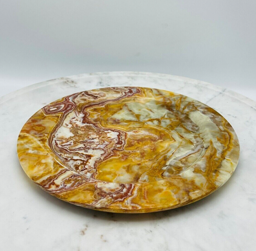 Plato de servir redondo de ónix verde, detergente seguro y fácil de limpiar, 12 pulgadas - Imagen 1 de 13