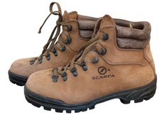 Vintage Scarpa Brown Suede Hiking Boots Men's Size 7 Eur 39 Made In Italy