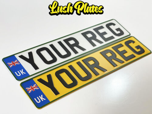 Placas numeradas de aluminio de metal prensado legal para carretera - INSIGNIA AZUL UNION JACK DEL REINO UNIDO - Imagen 9 de 10