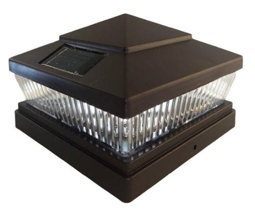 8 Pack  6x6 Brown Color Plastic Outdoor 5 LED 78Lumens Solar Post Cap Light - Picture 7 of 10