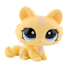 LPS Mini Pet Toy Figure Yellow Crouching Cat 1096 Kid Cute Gift Animal Figure