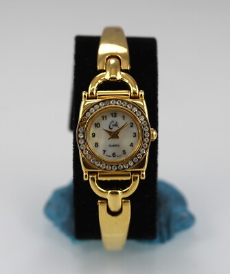 Cache Watch Women Gold Stainless Steel Water Res Battery Mother of ...