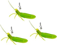Cat Feather Toys 3 Pcs Simulation Insects Grasshopper Refills Cat Toys Replac...