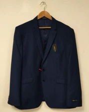 Men's Bellissimo Indigo Blue Smart Blazer Jacket Slim Fit Size 50 Regular BNWT