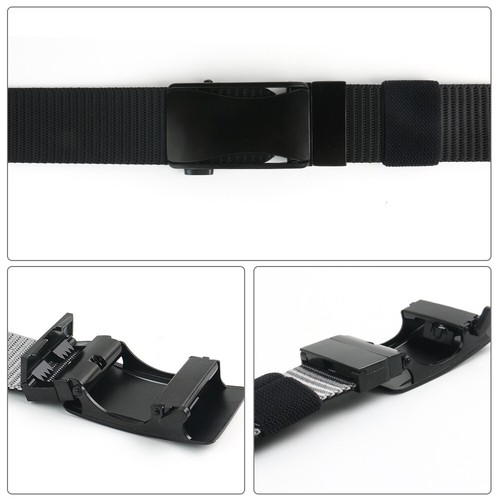 2 in 1 Mens Ratchet Belt Reversible Web Nylon Casual Belt for Gift Pants Jeans - Picture 17 of 20
