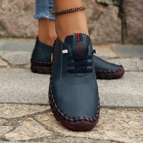 Mujer Tenis Cuero PU Mocasines Retro Cómodo Suave Transpirable Zapatos Oxford - Imagen 7 de 33