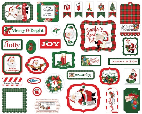Carta Bella - Dear Santa - Ephemera Die Cuts Pieces 33/pk Family Christmas - Picture 1 of 2