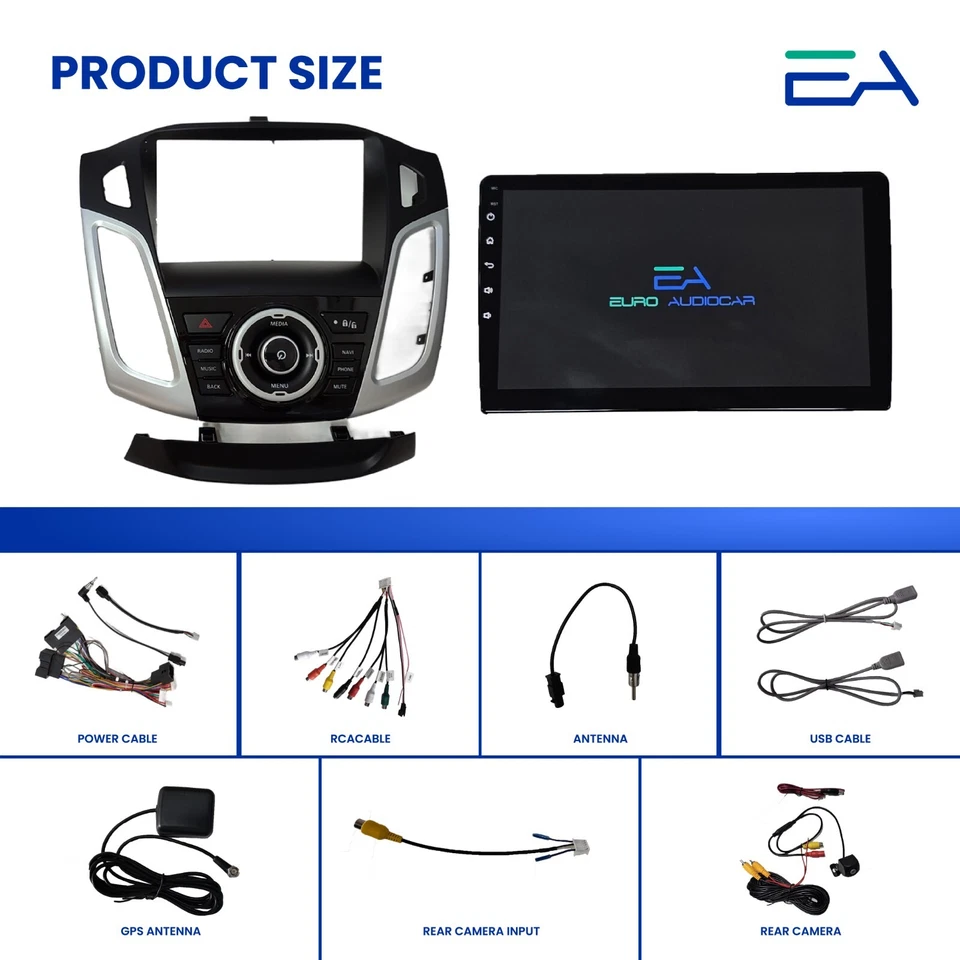 Autoradio Android per Ford Focus 2011/2019 C-Max 4GB 64GB Octacore - Telecamera - Immagine 3 di 4