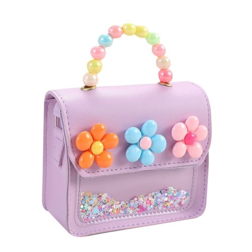 PU Leather Kids Shoulder Bag Cute Flowers Crossbody Bags Creative Handbags - Picture 12 of 19