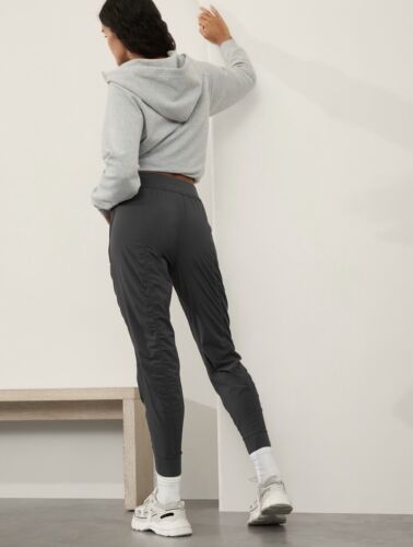 Athleta Attitude Mid Rise Jogger Pant 0 Petite Black Sand #988416 - Picture 2 of 4