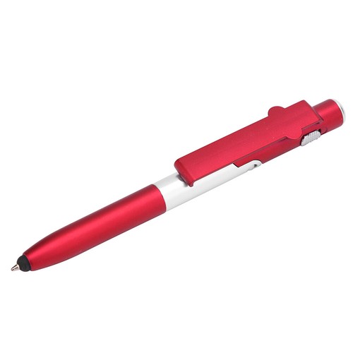 Multifunction Ballpoint Pen Folding LED Light Mobile Phone Stand Pen (Red - Afbeelding 3 van 10