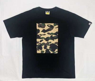 Vtg Bape A Bathing Ape Japan Camo T Shirt Black Green Camouflage Size Xl Ebay