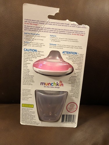 Munchkin Babynahrung Futterautomat mit Mütze Rosa & Weiß Neu mit zerrissenem Paket - Bild 3 von 6