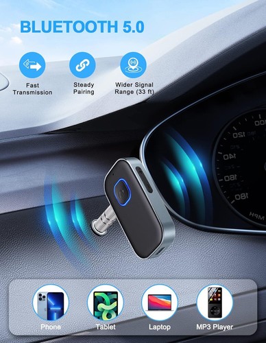 COMSOON Bluetooth AUX Adapter for Car, Noise Reduction Black+Gray  - Picture 2 of 7