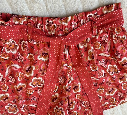 LOFT Outlet High Rise Shorts Pull On Womens Sz M Floral Orange Rust Fall Theme - Picture 7 of 12