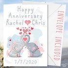 Elephants Anniversary Card Husband Wife Boyfriend Girlfriend Elephant Birthday