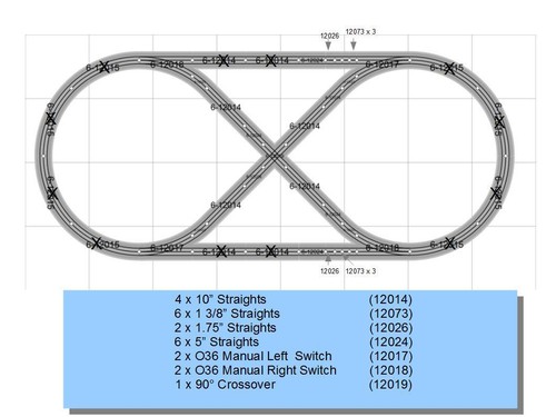 LIONEL FASTRACK 40X60 OVAL TO A HOLLYWOOD TRACK LAYOUT SET ADD-ON-PACK layout - Picture 2 of 2