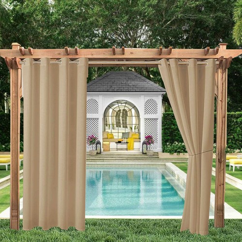 1/2 Panel Outdoor Terrasse Fenstervorhang Wasserdicht Verdunkelung Thermoisoliert - Bild 61 von 70