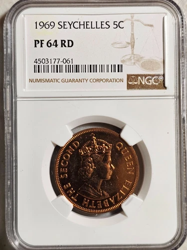 Seychelles 5 Cents 1969 NGC PF 64 RD