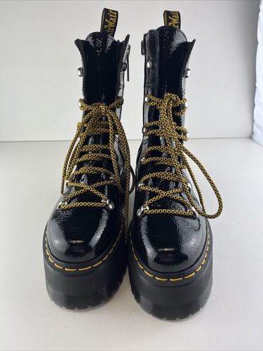 Dr Martens Ghilana Max Boots Womens Size 6 Black Patent Leather Platform NEW - Picture 5 of 18
