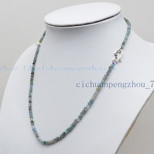 Multi-Color 3mm Faceted Natural Gemstone Round Beads Necklace Tibet Silver Clasp - Picture 15 of 37