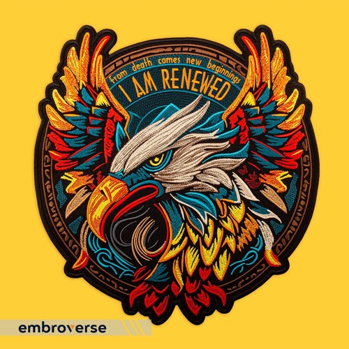 Renewed Phoenix Large Embroidered Patch - Mythical Bird Back Patch - Bügelbild - Bild 11 von 11