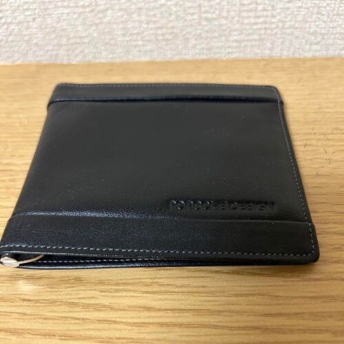 Porsche Design Money Clip Leather Wallet Card Case Holder Black 9×10cm - Picture 8 of 8
