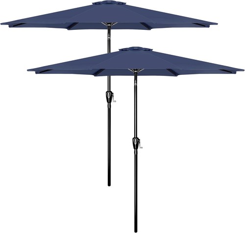 2x7.5ft Patio Umbrella Outdoor Market Table Umbrella with Push Button Tilt Crank - Picture 6 of 11
